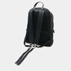 Prada Black Nylon Leather Triangle Backpack