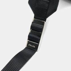 Prada Black Nylon Leather Triangle Backpack