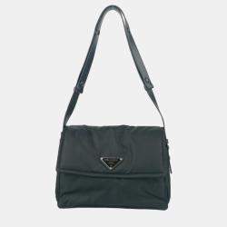 Prada Black Medium Padded Re-Nylon Triangle Shoulder Bag
