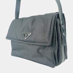 Prada Black Medium Padded Re-Nylon Triangle Shoulder Bag