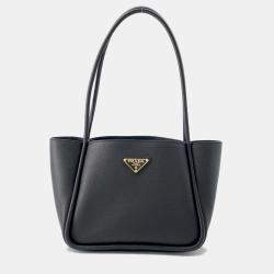 Prada Black Leather Mini Tote Bag
