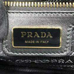 Prada Black Nylon Saffiano Leather Medium Re-Edition 1978 Handbag