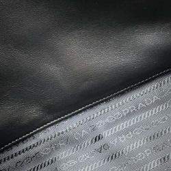 Prada Black Nylon Saffiano Leather Medium Re-Edition 1978 Handbag