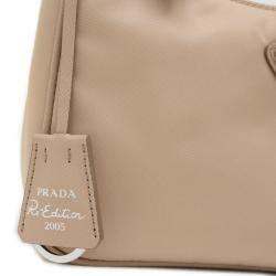 Prada Beige Nylon Re-Edition Shoulder Bag