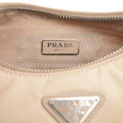 Prada Beige Nylon Re-Edition Shoulder Bag