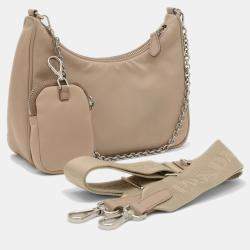Prada Beige Nylon Re-Edition Shoulder Bag