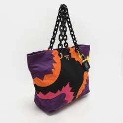 Prada Multicolor Patchwork Nylon Swing Tote