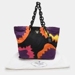 Prada Multicolor Patchwork Nylon Swing Tote