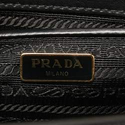 Prada Black Saffiano and Soft Leather Shoulder Bag