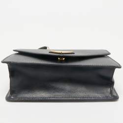 Prada Black Saffiano and Soft Leather Shoulder Bag