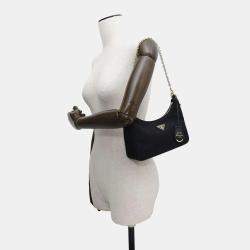 Prada Black Nylon Leather Re-Edition 2005 Shoulder Bag