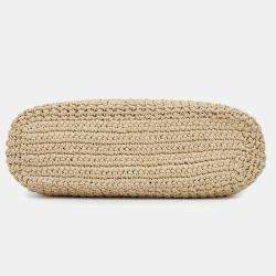Prada Beige Raffia Small Crochet Tote Bag