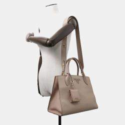 Prada Jasmin Flower Leather Mono Chrome 2 Way Bag