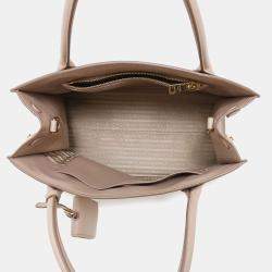 Prada Jasmin Flower Leather Mono Chrome 2 Way Bag