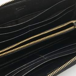 Prada Brown/Black Woven Madras Leather Zip Around Wallet
