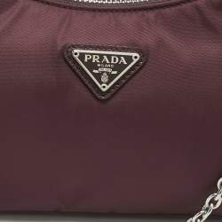 Prada Burgundy Tessuto Nylon Re-Edition 2005 Shoulder Bag