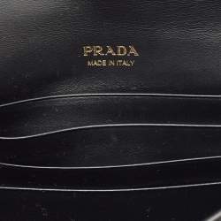 Prada Black Patent Leather Enamel Triangle Logo Wallet On Chain