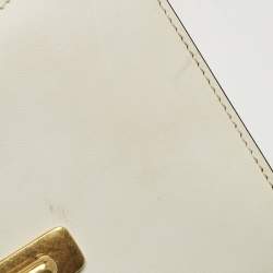 Prada White Leather Cahier Flap Shoulder Bag