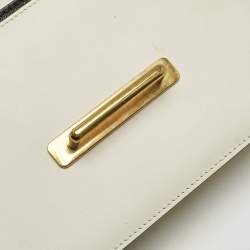 Prada White Leather Cahier Flap Shoulder Bag