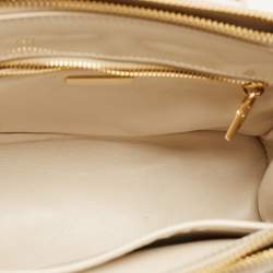 Prada Beige Patent Leather Mini Galleria Tote
