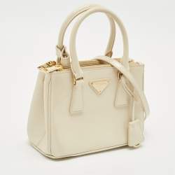 Prada Beige Patent Leather Mini Galleria Tote