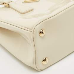 Prada Beige Patent Leather Mini Galleria Tote