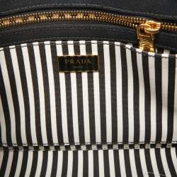 Prada Black Canvas Logo Small Canapa Tote