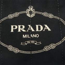 Prada Black Canvas Logo Small Canapa Tote