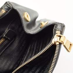 Prada Black Saffiano Lux Leather Large Double Zip Tote