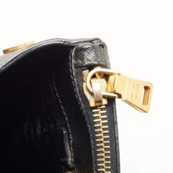 Prada Black Saffiano Lux Leather Large Double Zip Tote