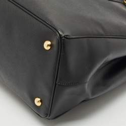 Prada Black Saffiano Lux Leather Large Double Zip Tote