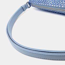 Prada Blue Satin Satin Triangle Mini Bag