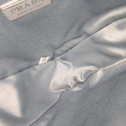 Prada Blue Satin Satin Triangle Mini Bag
