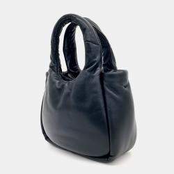 Prada Black Leather Padded Soft Napa Tote Bag Small