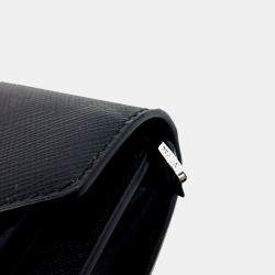 Prada Black Leather Saffiano Clutch and Crossbody Bag