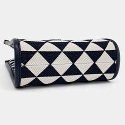 Prada Navy Blue Fabric Symbol Jacquard Mini Tote and Crossbody Bag