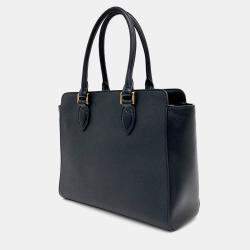 Prada Black Leather Saffiano Soft Tote and Shoulder Bag