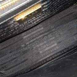 Prada Black Leather Saffiano Soft Tote and Shoulder Bag