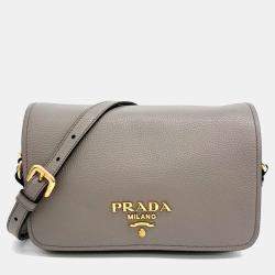 Prada Beige Leather Vitello Phoenix Crossbody Bag