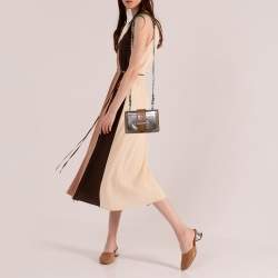 Prada Grey/Brown Vitello Metal and City Leather Cahier Shoulder Bag