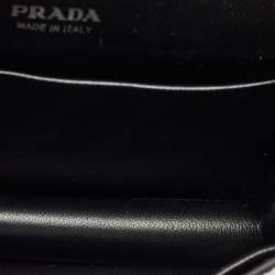 Prada Grey/Brown Vitello Metal and City Leather Cahier Shoulder Bag