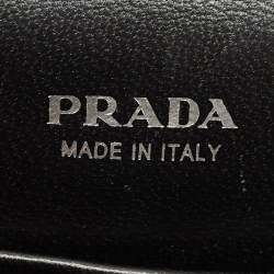 Prada Grey/Brown Vitello Metal and City Leather Cahier Shoulder Bag