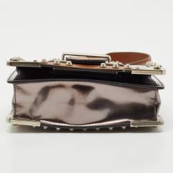 Prada Grey/Brown Vitello Metal and City Leather Cahier Shoulder Bag