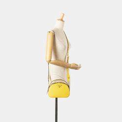 Prada Yellow Saffiano Lux Odette Satchel