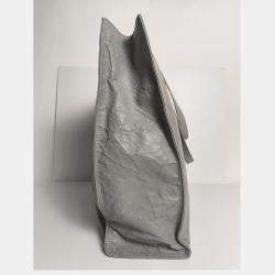 Prada Grey Antique Nappa Leather Medium  Tote Bag