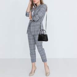Prada Black Saffiano Lux Leather Mini Double Zip Tote