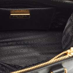 Prada Black Saffiano Lux Leather Mini Double Zip Tote