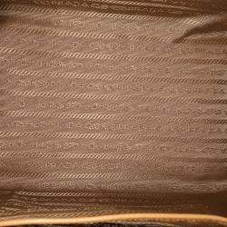 Prada Brown Saffiano Vernice Satchel