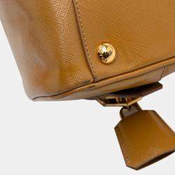 Prada Brown Saffiano Vernice Satchel