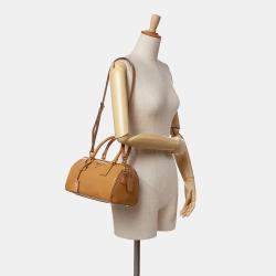 Prada Brown Saffiano Vernice Satchel